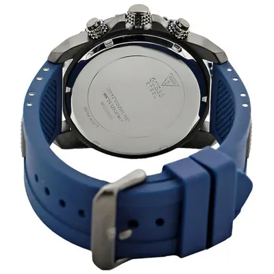 Guess Velocity Blue Dial Blue Rubber Strap Watch for Men 