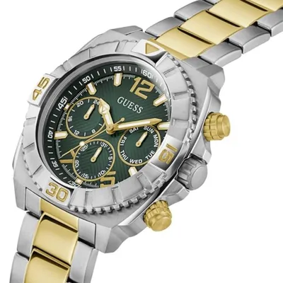 GUESS  Traction Green Round Dial Analog Watch For Men 