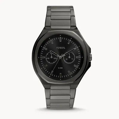 Fossil Evanston Multifunction Gunmetal Stainless Steel Watch