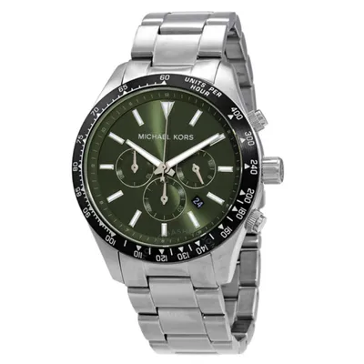 Michael Kors layton chronograph quartz green dial men's watch 