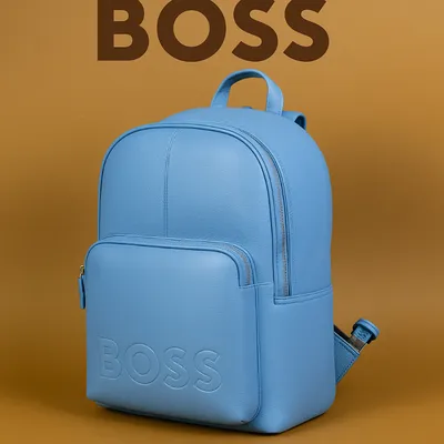 HUGO BOSS- LEATHER BACKPACK- SKY BLUE