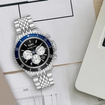 Michael Kors Men's Bayville Quartz Watch with Stainless Steel Strap