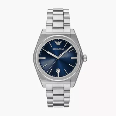 Emporio Armani Three-Hand Date Stainless Steel Watch