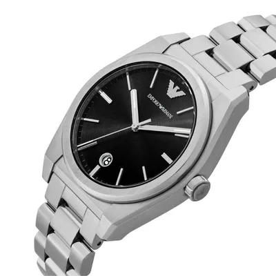 Emporio Armani Three-Hand Date Stainless Steel Watch