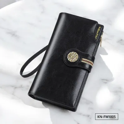 Luxurious Black Leather Purse