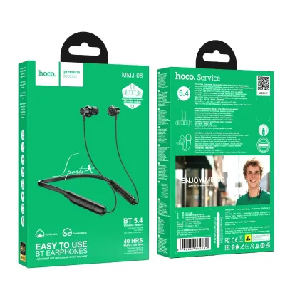 Hoco MMJ08 Wireless Neckband | 40-Hour Talk/Music Time | 400-Hour Standby