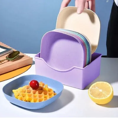 Plastic Plates With Stand ( 10 Pc )