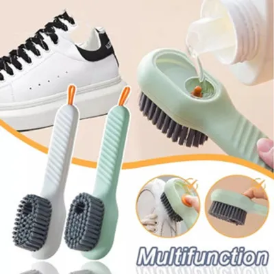 Multifunctional Liquid Adding Soft Fur Shoe Cleaning Brush