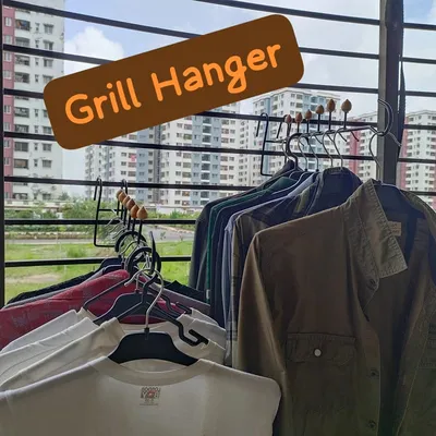 Balcony Cloth Drying Metal Grill Hanger