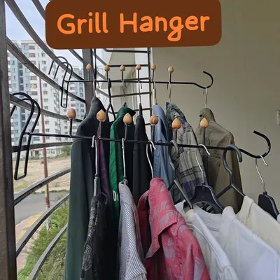 Balcony Cloth Drying Metal Grill Hanger