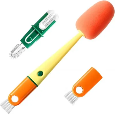 3 in 1 Multi Bottle Cleaning Sponge Brush (1 pc )