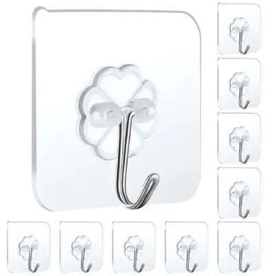 Transparent Wall Hook (10 Pc)