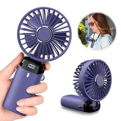 Portable  Rechargeable Fan with LED Digital Display ( 5000 mAh Battery )