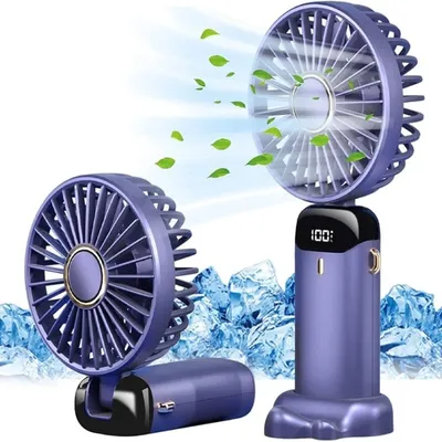 Portable  Rechargeable Fan with LED Digital Display ( 5000 mAh Battery )
