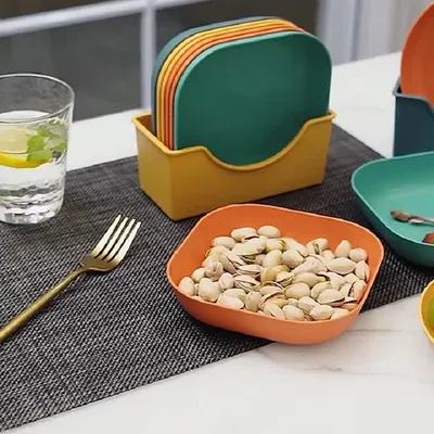 Plastic Plates With Stand ( 10 Pc )