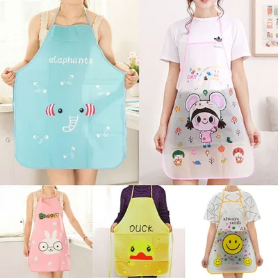 Adjustable Cartoon Design Kitchen Apron (1 Pc)