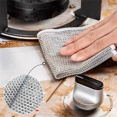 Multifunctional Double Sided Steel Wire Dish Cloth (4 pcs)