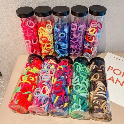 Colorful Small Elastic Hair Ties (100 Pcs)