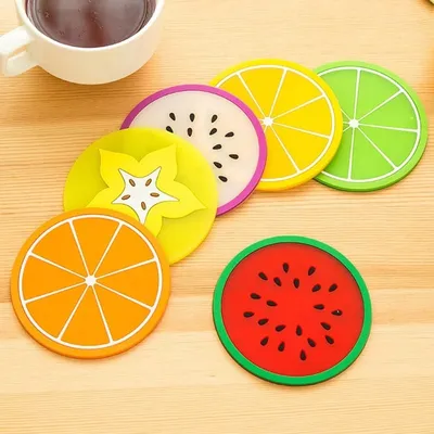 Silicone Fruit Coaster Pad Mat (3 Pcs)