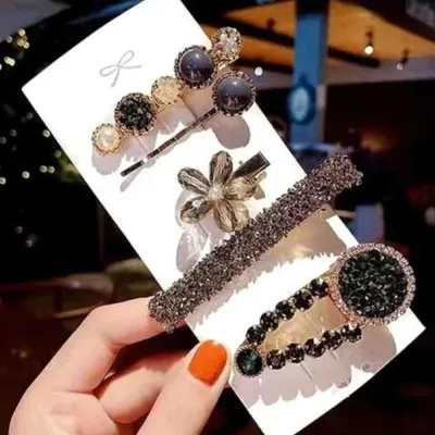 Stone Hair Clip Set For Girls (1 pata)