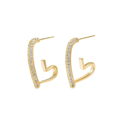 Crystal Heart Drop Earring For Women New Fashion Irregular