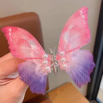 Colorful Butterfly Pearl Hairclip (1 pc)