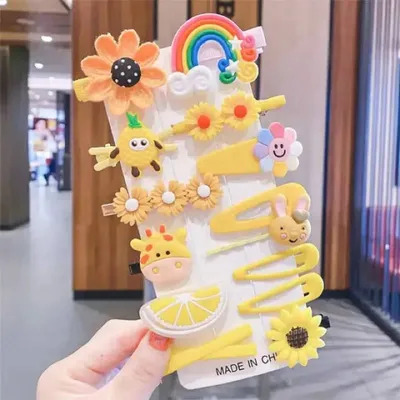  Rainbow Hair Clip Set For Baby (1 pata)
