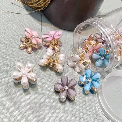 Crystal Rhinestone Flower hair clips for girls (3 pcs)