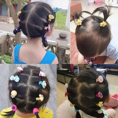 20 pcs Colorful Rubber Ponytail Hair Ties for Girls 