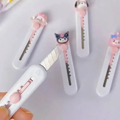 2 Pc Kitty Cartoon Mini Knife Paper Cutter 