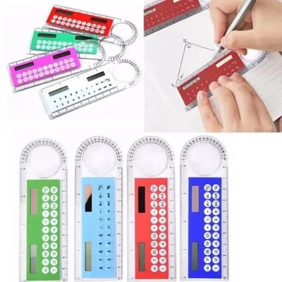 Colorful Mini Ruler With Solar Energy Calculator (1 pc)