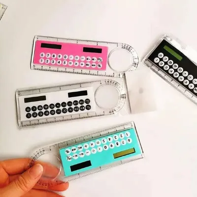 Colorful Mini Ruler With Solar Energy Calculator (1 pc)