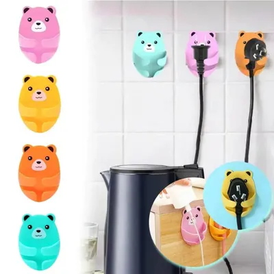 2 Pcs Cute Wall Power Plug Holder
