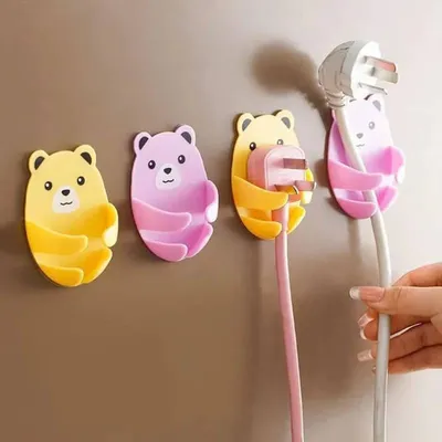 2 Pcs Cute Wall Power Plug Holder