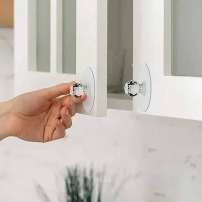 Diamond Crystal Shaped Handles For Wardrobe Cabinet Wall Hanging Hook (10 Pcs)