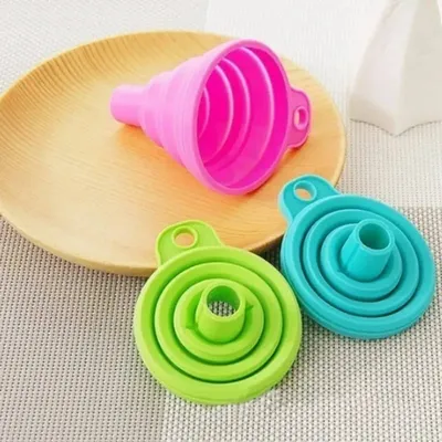 Household Mini Silicone Portable Funnel (2 pc)