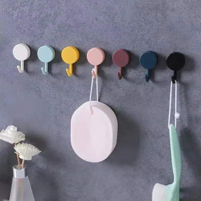 Round Decorative Colorful Wall Hook Set (10 pcs)