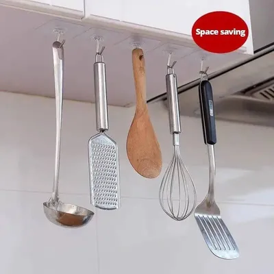 10 Pcs Transparent Adhesive Wall Hook Set