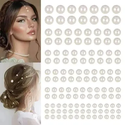 Adhesive Hair and Face Pearl Sticker (1 pata )