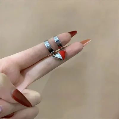 Love Heart Couple Magnetic Finger Rings 