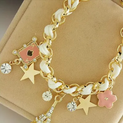Eiffel Tower Stars Charm Bracelet (1 Pc)