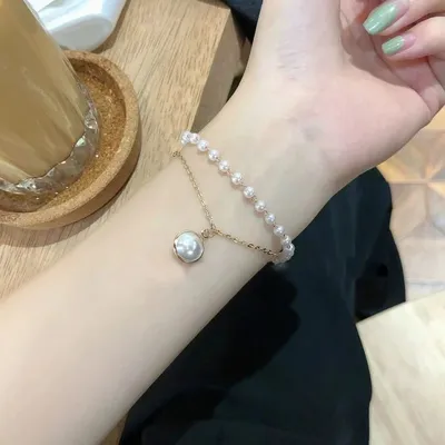 Double Layer Pearl Adjustable Bracelet