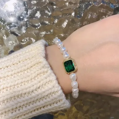 Pearl Green Stone Bracelet