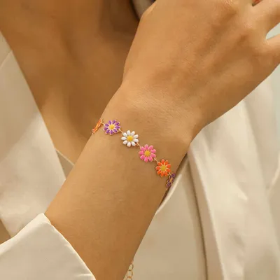 Daisy Flower Charm Anklet Payel Bracelet