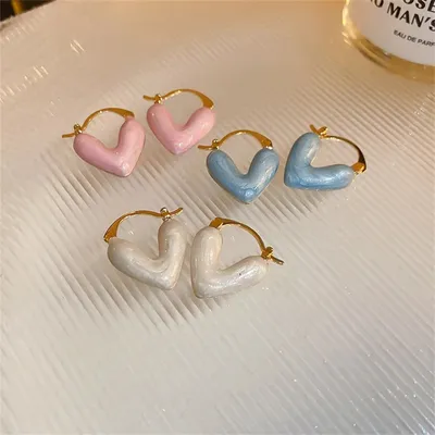 Korean Trendy Heart Earrings