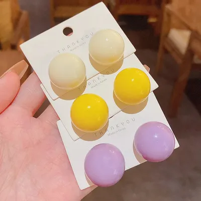 Colourful Candy Bead Round Earrings