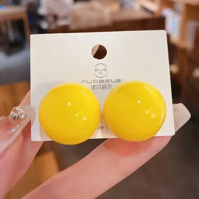 Colourful Candy Bead Round Earrings