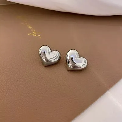 Trendy Heart Design Simple Cute Earrings