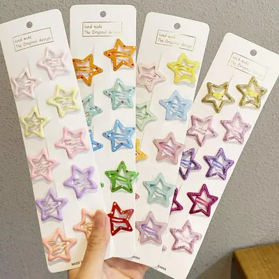 Candy Color Cute Star Design Baby Hairclip (12 Pcs)