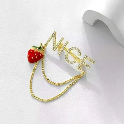 Delicate & Cute Strawberry Letter Hijab Brooch
